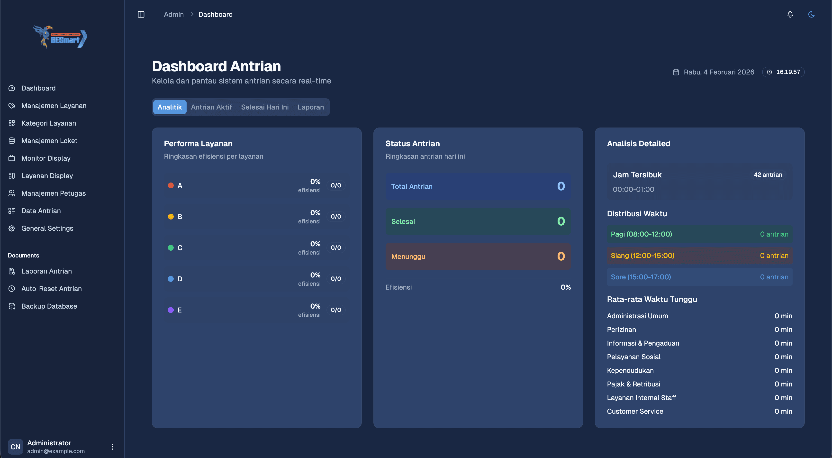 A preview of the Database web app